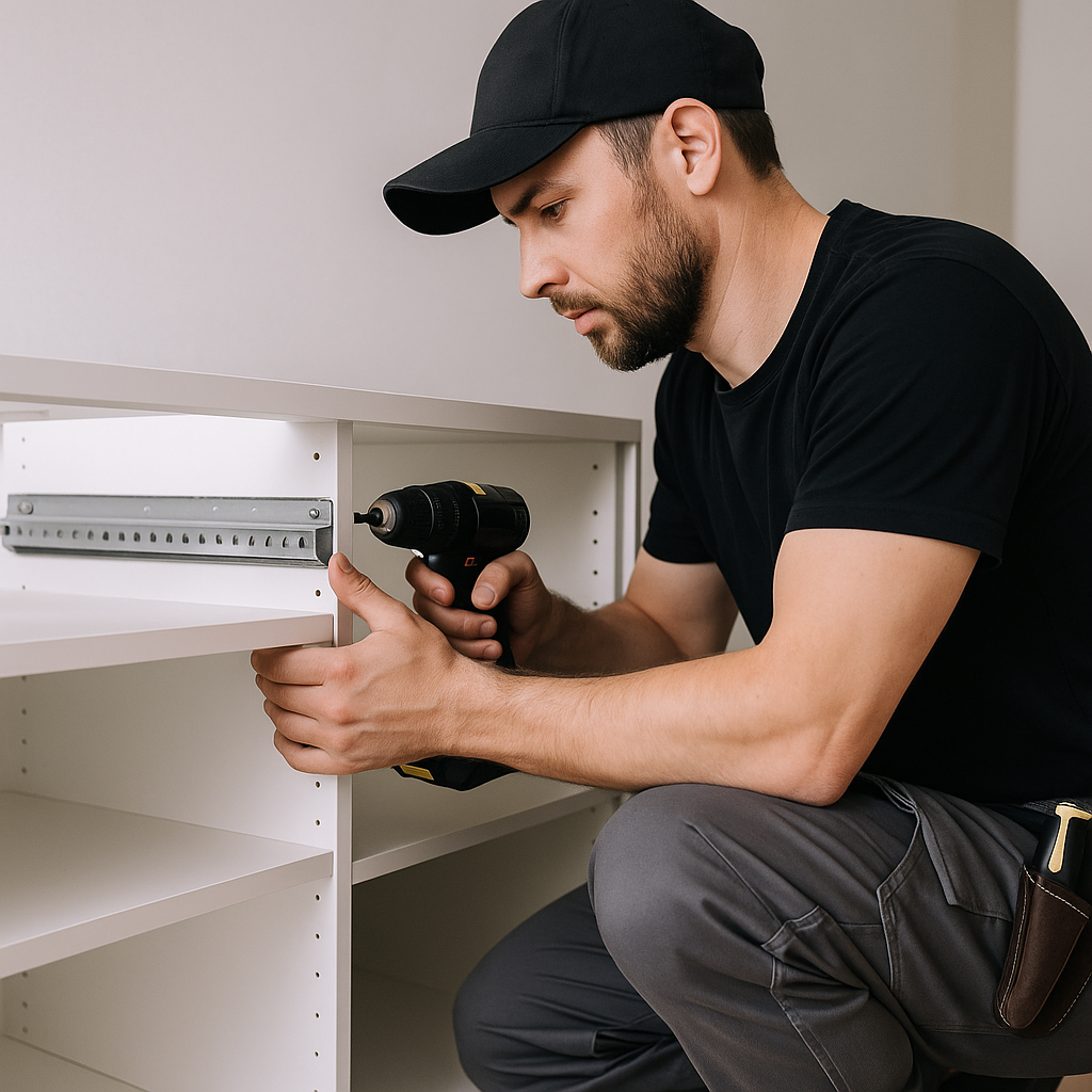 Professional window cleaning in progress